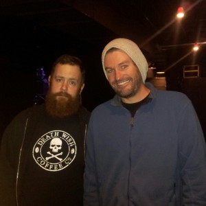 Chuck Robertson of Mad Caddies and a haggard looking Dammit Damian.