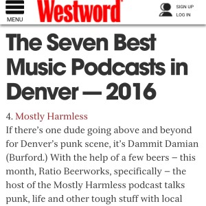 What? What? What? Mostly Harmless ranks #4 on Denver's top Music Podcast list!